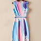 Loose Sleeveless Tie Dye Belted Dress