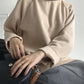 Looseu Turtleneck Solid Color Long Sleeve Top