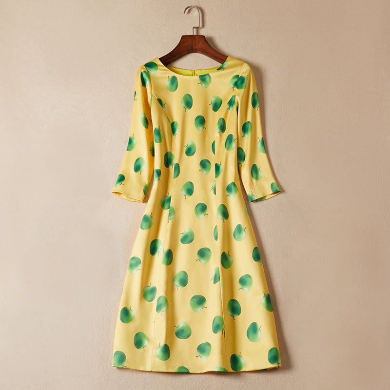 Loose Round Neck Apple Dress