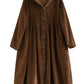 Retro Thickened Corduroy Long Hooded Coat