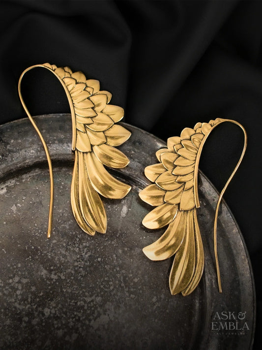 Angel Wings Alloy Feather Earrings