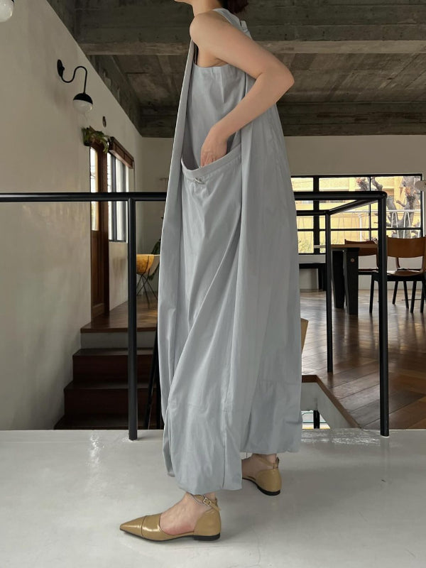 Simple temperament design vest dress loose slim breathable long skirt