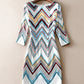 Loose Geometric Wave Dress