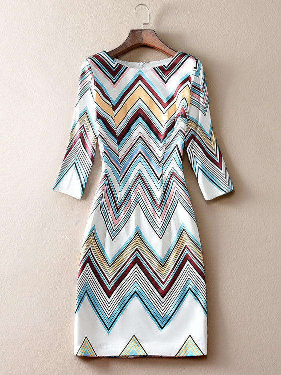 Loose Geometric Wave Dress