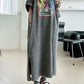 Cartoon Print Korean Style Lazy Style Loose Age-Reducing Short Sleeve Long Dress