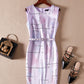 Loose Purple Sleeveless Belted Dress