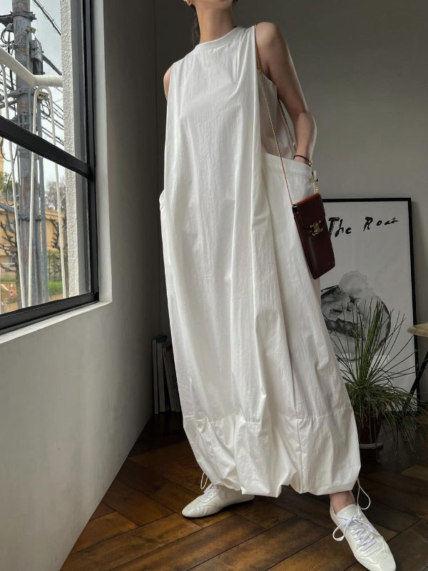 Simple temperament design vest dress loose slim breathable long skirt