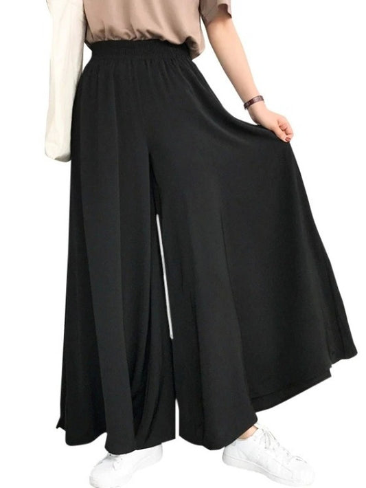 Loose Plus Size Elastic Waist Wide Leg Pants