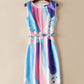 Loose Sleeveless Tie Dye Belted Dress