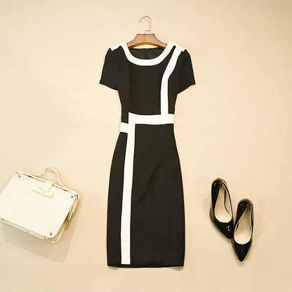 Fashion Black Round Neck Dress