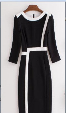 Fashion Black Round Neck Dress