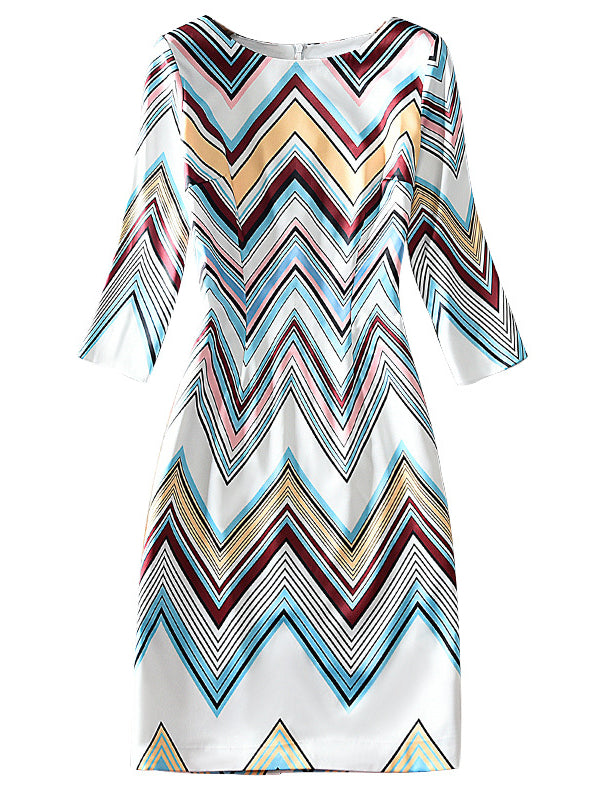 Loose Geometric Wave Dress