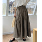 Vintage Wave Ruched High Waist Skirts