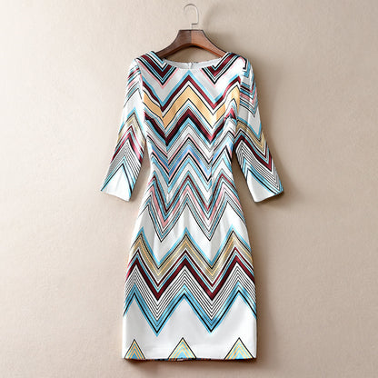 Loose Geometric Wave Dress