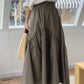 Vintage Wave Ruched High Waist Skirts