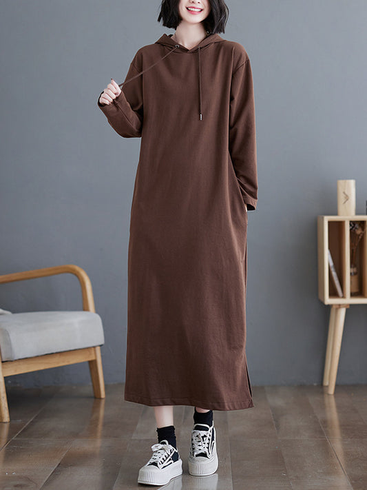 Loose Fashion Cotton Solid Color Dress