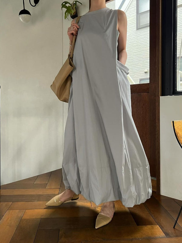 Simple temperament design vest dress loose slim breathable long skirt