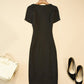 Fashion Black Round Neck Dress