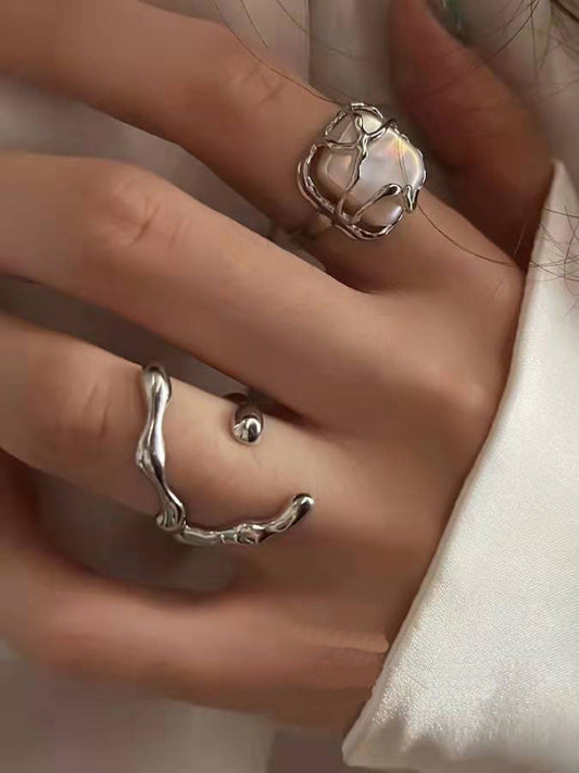 Moonstone Opening Rings Accessories 2 Sets