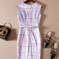 Loose Purple Sleeveless Belted Dress