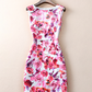 Boutique Rose Print Round Neck Sleeveless Dress