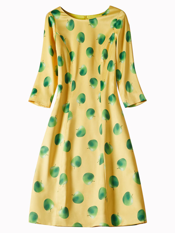 Loose Round Neck Apple Dress