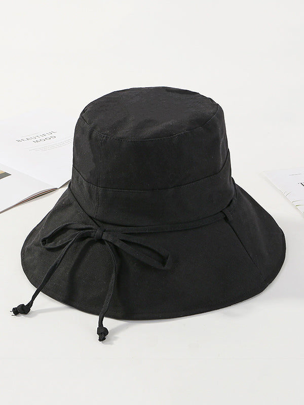 Casual Solid Color Frenum Sun-Protection Bucket Hat