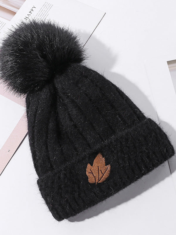 Simple Rabbit Fur Solid Color Knitted Hat