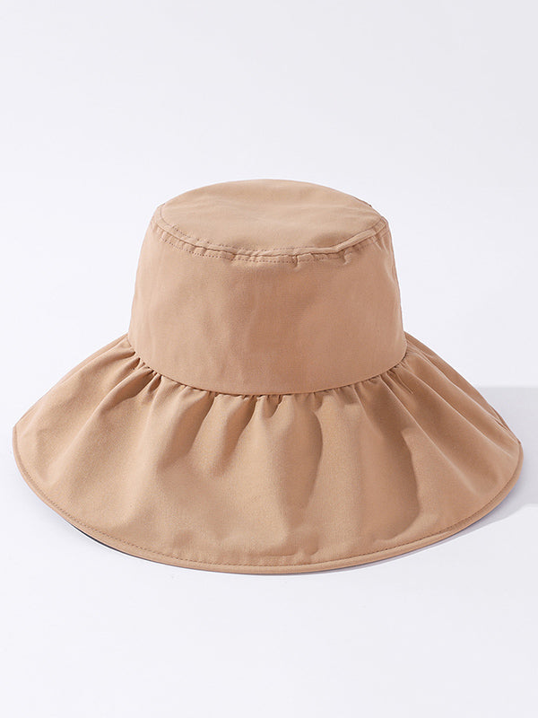 Casual Solid Color Sun-Protection Bucket Hat