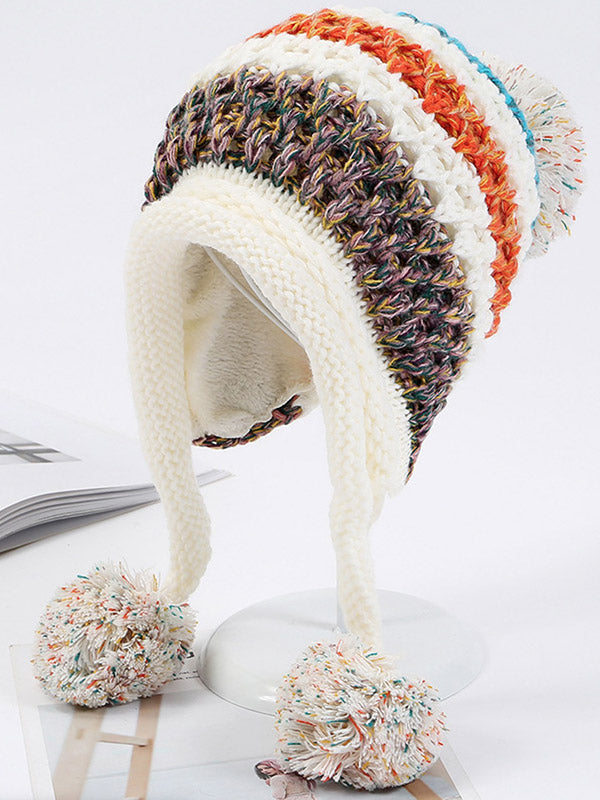 Casual Warm Contrast Color Knitted Hat