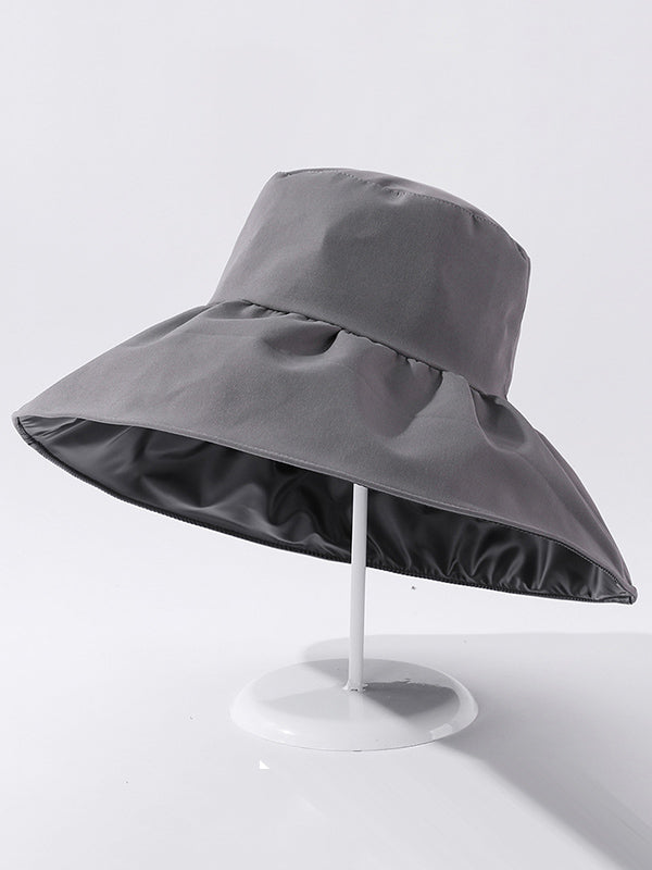 Casual Solid Color Sun-Protection Bucket Hat