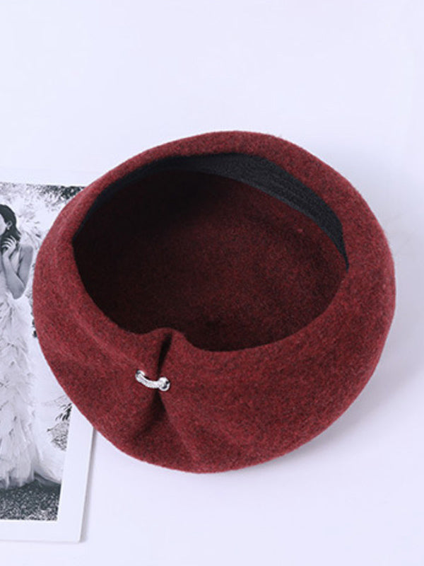 Simple 6 Colors Lamb Wool Beret Hat