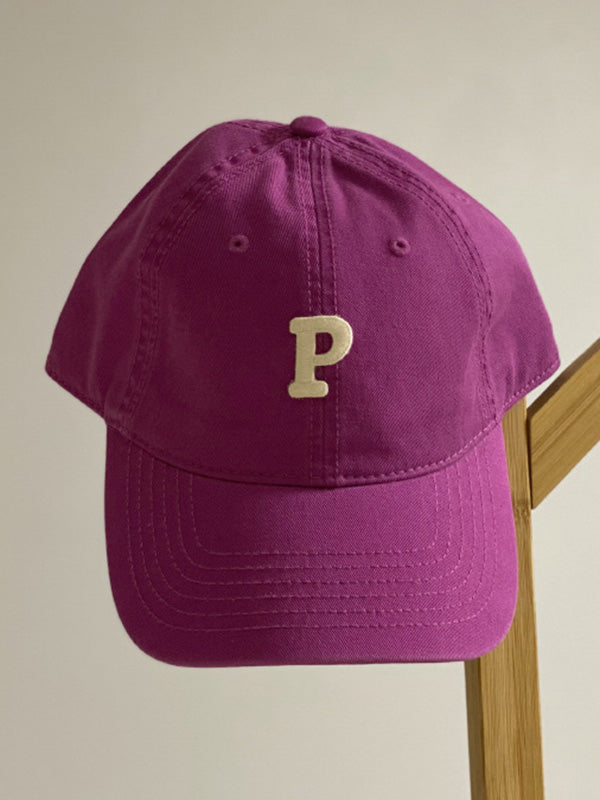 Sports Solid Color Letter Applique Baseball Cap