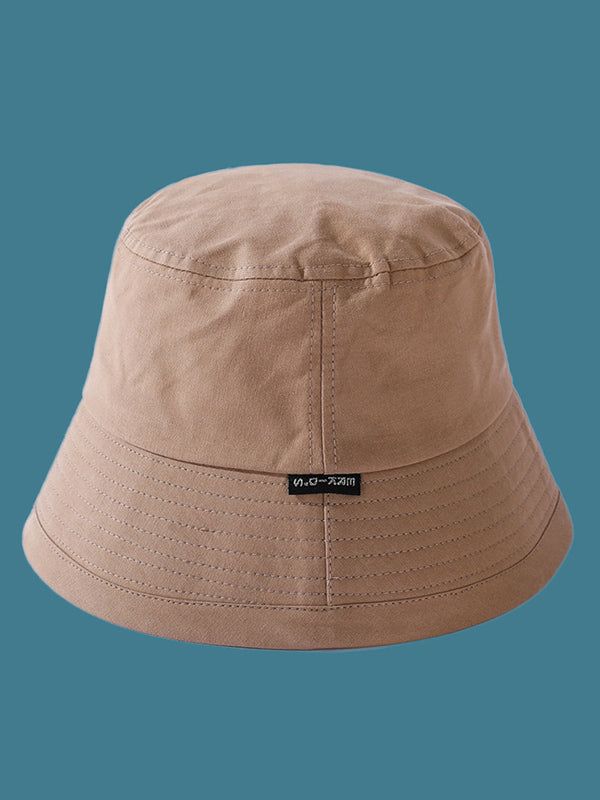 Casual Solid Color Wide Brim Fisherman Hat