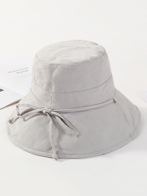 Casual Solid Color Frenum Sun-Protection Bucket Hat