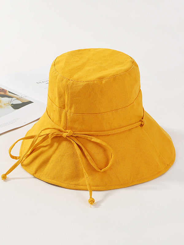 Casual Solid Color Frenum Sun-Protection Bucket Hat