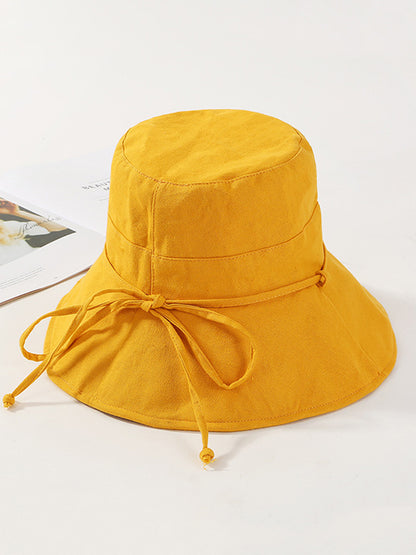 Casual Solid Color Frenum Sun-Protection Bucket Hat