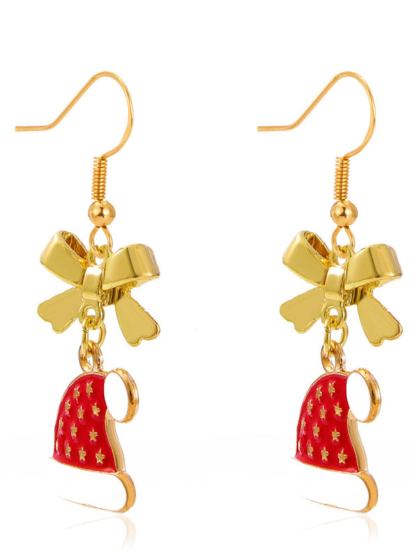 Vintage Cute Cartoon Christmas Party Drop Earrings Accessories