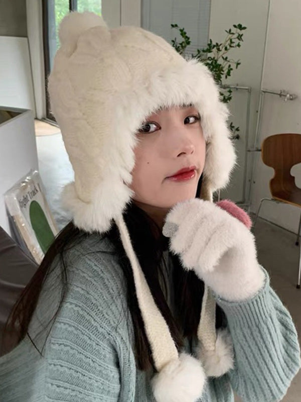 Original 3 Colors Knitting Fur Hat