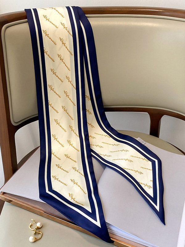 Stylish Letter Printed Light Maturity Silk Scarf