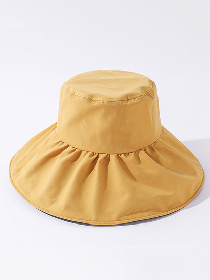 Casual Solid Color Sun-Protection Bucket Hat