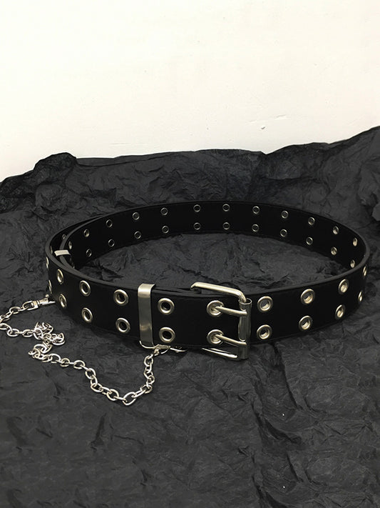 Hip-Hop Double Breasted Metal Chain Punk Belt