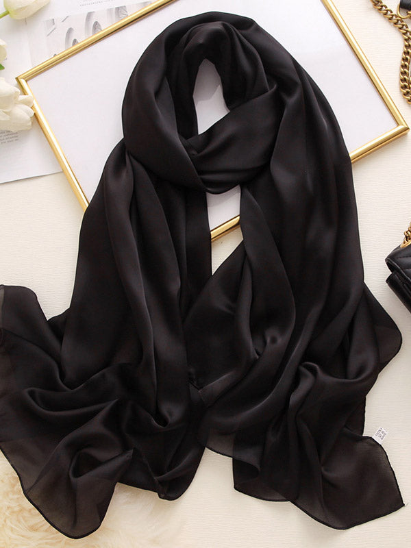 Solid Color Simple Original Sweet Satin Shawl&Scarf