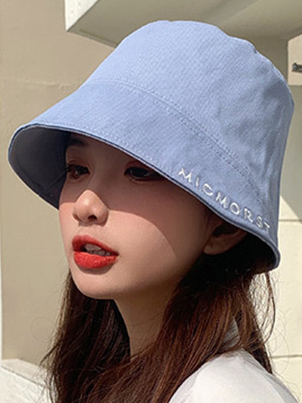 Simple Solid Color Letter Casual Fisherman Hat