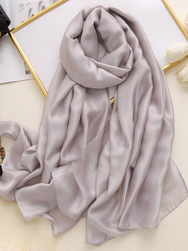 Solid Color Simple Original Sweet Satin Shawl&Scarf