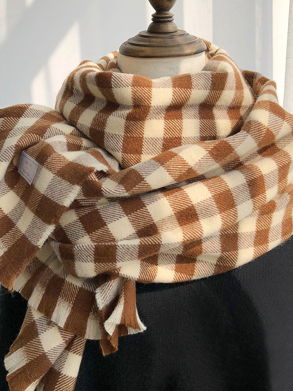 4 Colors Plaid Girlish Sweetness Scarf&Shawl