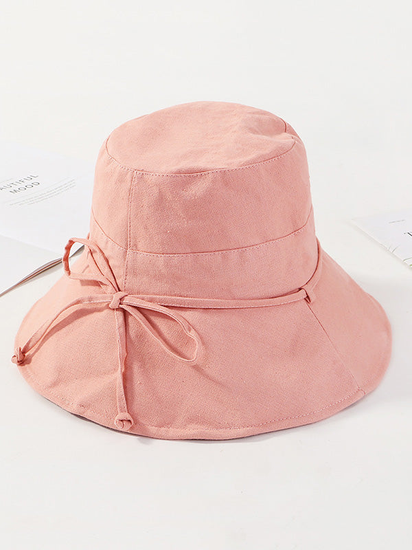 Casual Solid Color Frenum Sun-Protection Bucket Hat