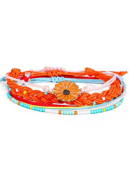 Hand-woven Daisy Pattern Colorful Bracelet