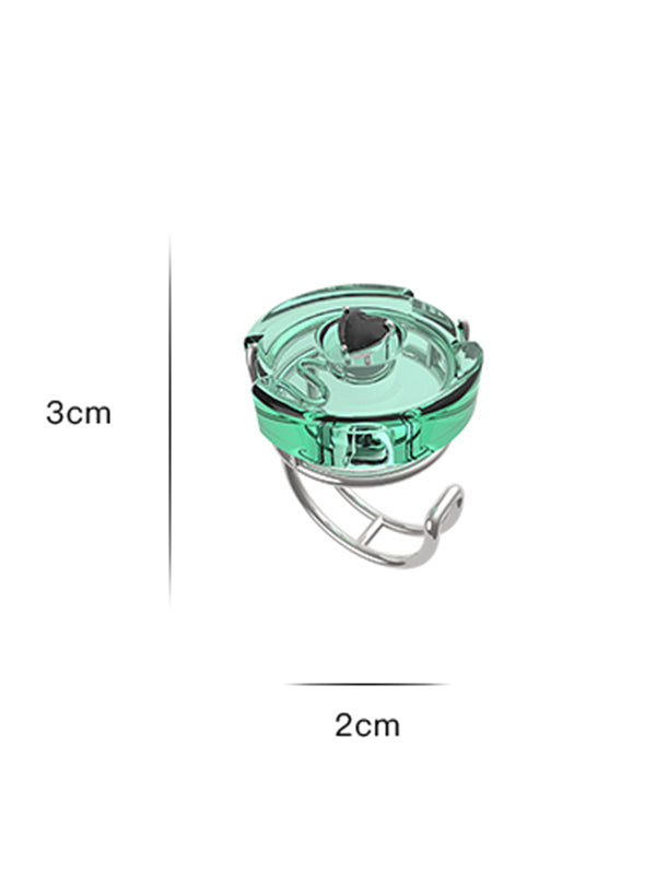 Futuristic Heart Shape Zircon Open-end Ring