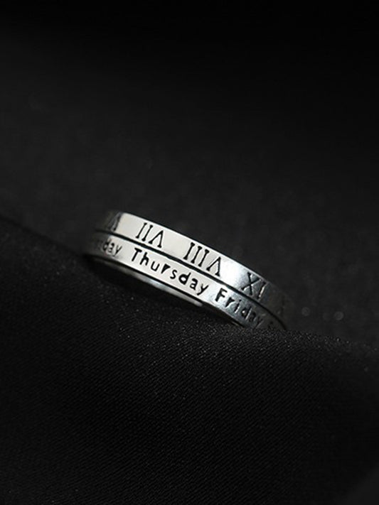 Stylish Simple Roman Numeral Adjustable Ring